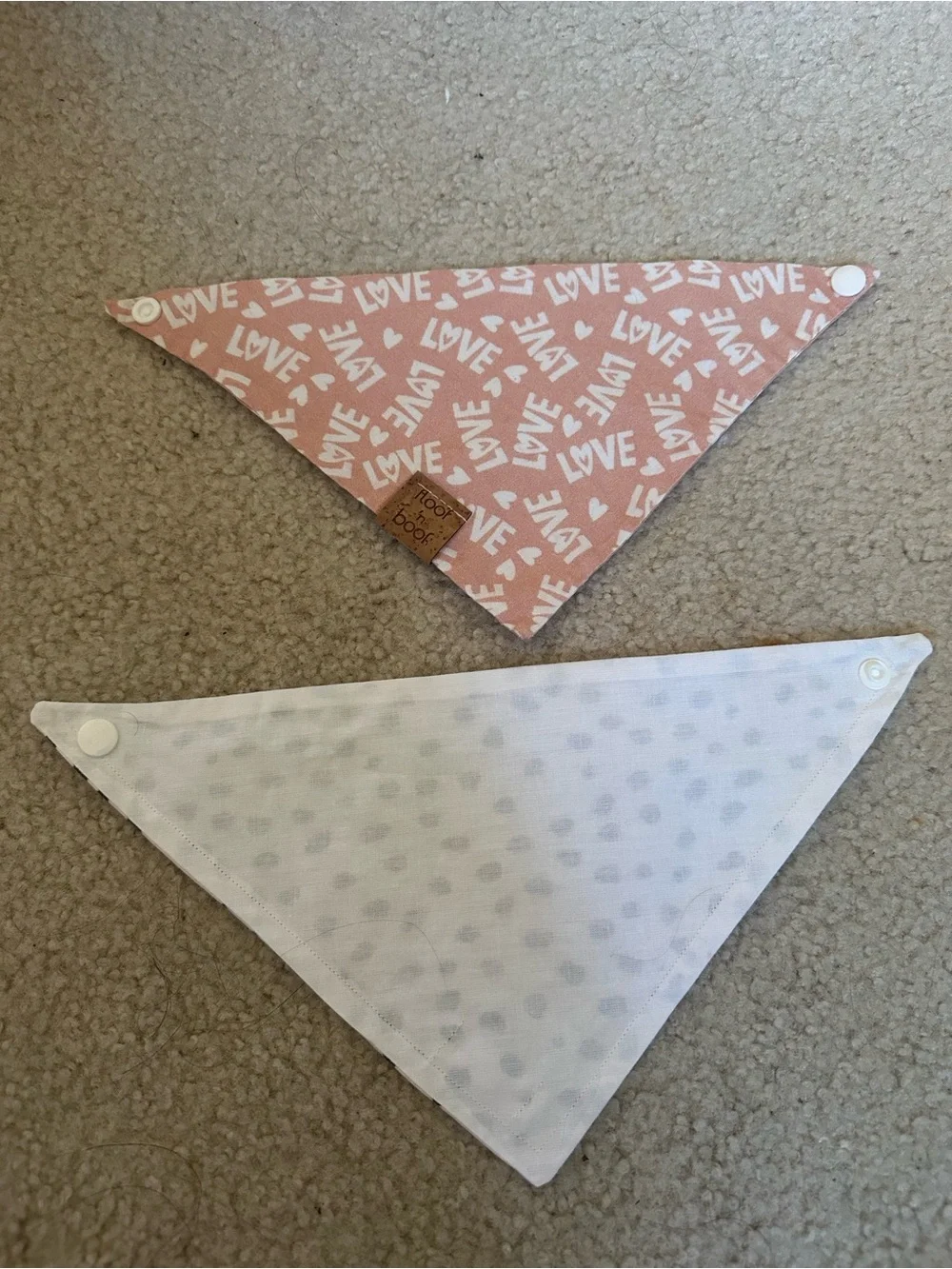 Dogs Pink & Blush Spot Double-Pack Bandana Bibs